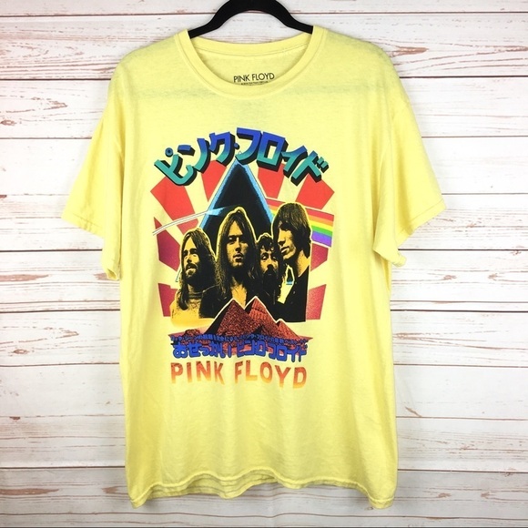 Pink Floyd Yellow Graphic Shirt by Forever 21 Sz L - Picture 2 of 5